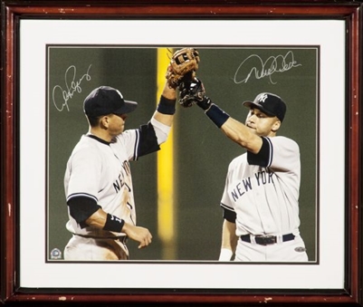 Derek Jeter and Alex Rodriguez Dual Signed and Framed 16x20 Photo (Steiner)